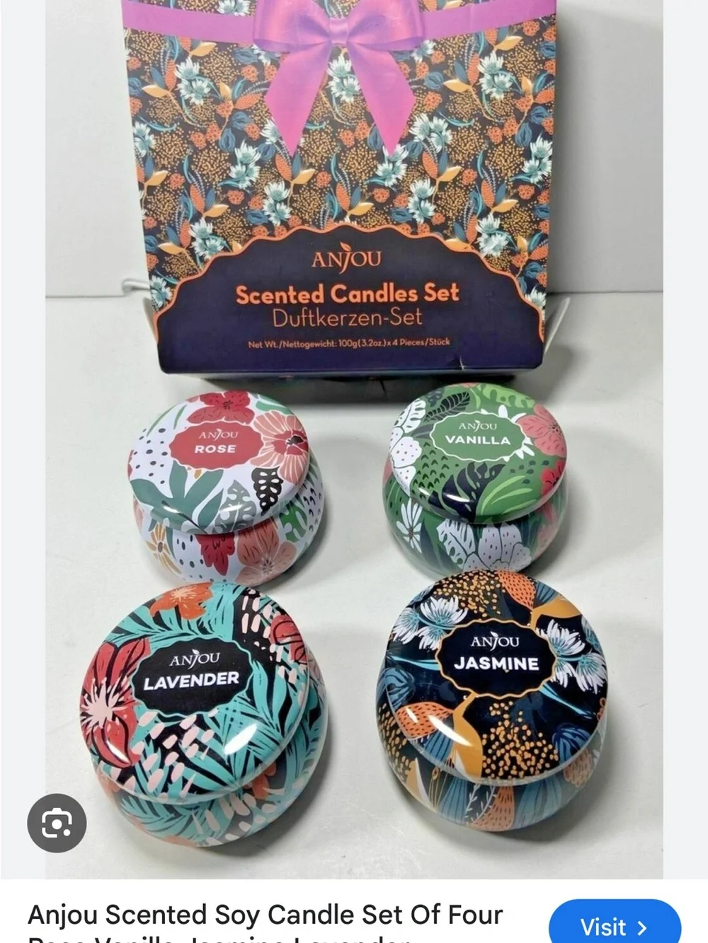 Anjou Scented Candles Set